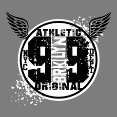 Athletic Brooklyn typography graphic design, for t-shirt prints, vector illustration