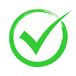 © Ade - Green check mark icon symbol logo in a circle. Tick symbol green color vector illustration.