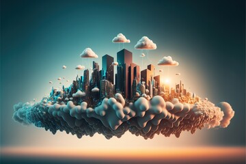 Digital illustration about technology and architecture.