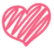 Cute valentine heart doodle scribble
