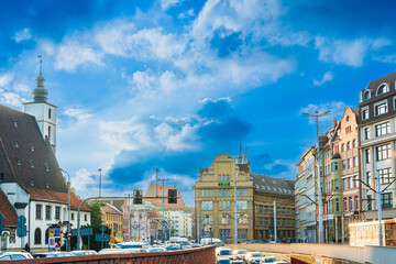 WROCLAW, POLAND - October 31, 2019: Street view of Old Town, Wroclaw, Poland