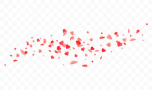 Hearts Shape Confetti Background. Valentines Day Vector Template Design.