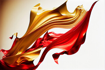 Wall Mural - Elegant fashion flying satin silk cloth design for product display. Illustration