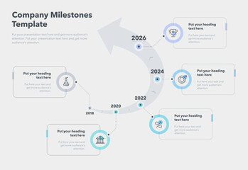 Leinwandbilder - Business infographic for a road map timeline. Flat creative diagram with minimalistic icons.