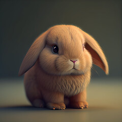 Adorable cute cartoon Fluffy Bunny Rabbit Illustration