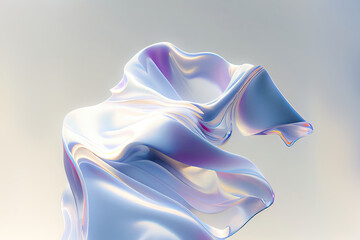 Wall Mural - Abstract fluid 3d render,flying silk cloth curtain,Abstract 3D Background,Digital fabric. Sci-fi background