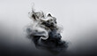 © Natthithin - black and white smoke on a white background With Generative AI