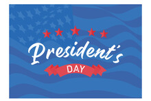 Happy Presidents Day Text Lettering For Presidents Day In USA, Flat Vector Modern Illustration