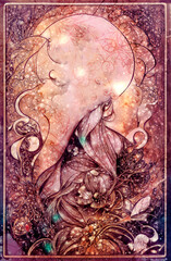 Aufkleber - color ornamental background, digital art.