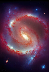 Wall Mural - illustration of a celestial galaxy, a space cosmic background of supernova nebula and stars, a glowi