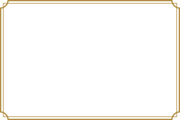Wall Mural - double rectangle gold vintage frame with inverted rounded corner, oriental style border, png with tr