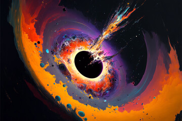 Wall Mural - black hole digital art