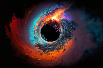 Wall Mural - black hole digital art