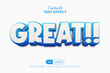 3d great text effect blue style. Editable text effect.