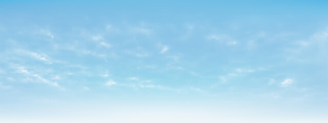 Wall Mural - Blue sky and white soft clouds floated in the sky on a clear day. Beautiful air and sunlight with cloud scape colorful. Sunset sky for background.