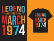 © Ajhar - Legend Since March 1974 march madness day t-shirt