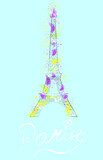 Fototapeta Miasta - Eiffel Tower vector watercolor creative icon