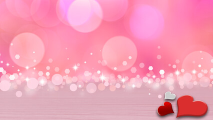 Wall Mural - Bokeh and sparkle light bubble valentine vintage with pink colour