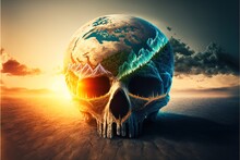 The Concept Of Global Climate Change On A Dying Planet Earth. AI