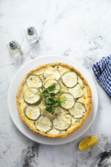 Canvas Print - Homemade zucchini quiche or tart