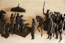 Ironplate Mural Sculpture Depicting The Surrender Of The Keys Of The City Of Palma By The King Abu Yahya To Jaime I. Made In Guillermo Segui's Workshop
