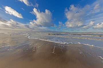 Wall Mural - Winter image of a North Sea beach near Vejers in Denmark