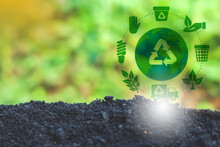 Circular Economy Concept. Sharing Economy, Recycle, Sustainable Environment, Reuse, Manufacturing, Waste, Consumer, Resources. LCA Life Cycle Assessment. Sustainable Development. World Environment Day