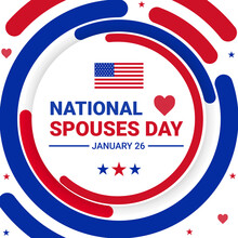 National Spouses Day Background With Rotating American Flag And Typography. Spouses National Day Backdrop