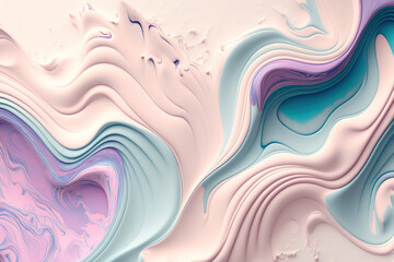 Fototapete - Marble texture with wavy lines in pastel shades. Elegant background. Gen Art