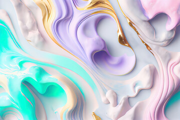 Fototapete - Marble texture with wavy lines in pastel shades. Elegant background. Gen Art	
