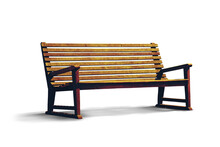 Art Isolated Park Wooden Bench On A Transparent Background