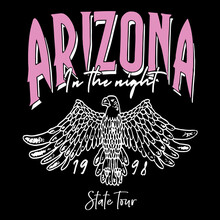 Arizona In The Night 1998 State Tour Eagle, Vector Illustration, Cut Files, Designs For T-shirts And Others. 
