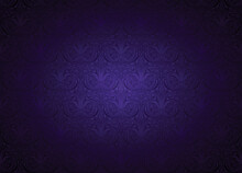 Royal, Vintage, Gothic Horizontal Background In Dark Violet, Purple With A Classic Antique Ornament, Rococo. Vector Illustration