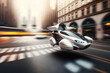 Leinwandbild Motiv Fliegendes Auto der Zukunft, Generative AI