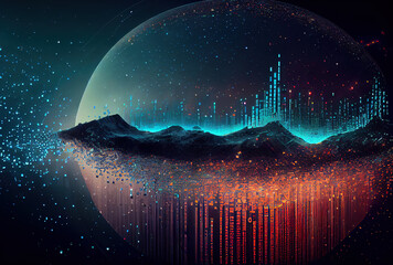 Data flow abstract background, Ai conceptual background