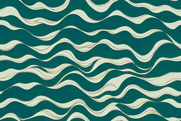 Wall Mural - Pattern of simple abstract sea waves that repeats itself seamlessly. Generative AI