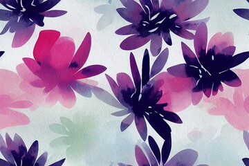 Wall Mural - Marbled flower design painted in a smooth watercolour wash. Abstract grunge art wallpaper Generative AI