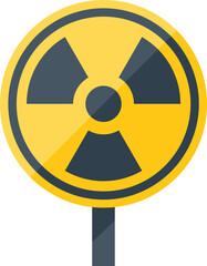 Sticker - Nuclear energy icon flat vector. Global climate. Warming disaster isolated