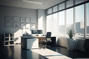 Canvas Print - Interior of a modern office. Generative AI