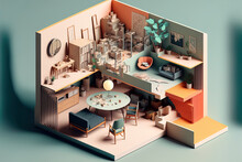 a furniture filled architectural layout. Generative AI