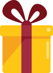 Sticker - Prize gift box icon flat vector. Person package. Open present isolated