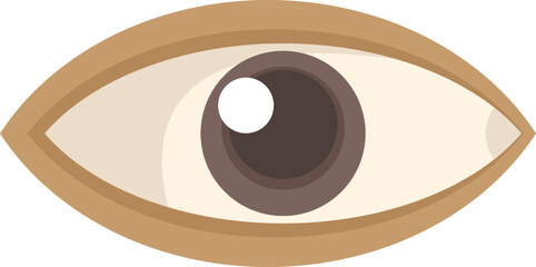 Sticker - Bright eye icon flat vector. Look shape. Human health isolated