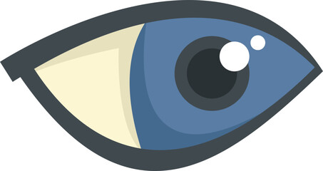 Sticker - Visible eye icon flat vector. View look. Science male eye isolated