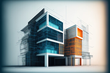 an example of a modern building's architecture. Generative AI