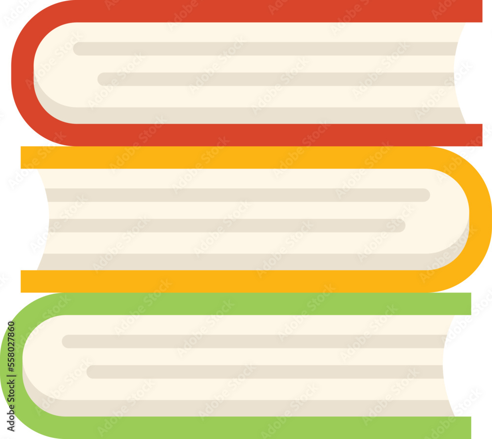 Book stack icon flat vector. Business solution. Think team isolated
