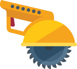 Sticker - Circular electric saw icon flat vector. Power chain. Chainsaw tool isolated