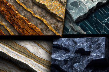 Wall Mural - natural stone surface textures like marble. Generative AI