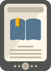 Poster - Online ebook icon flat vector. Digital education. School reader isolated