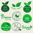 © onamonstudio - Organic food, natural product and healthy life logo, stickers and badges.