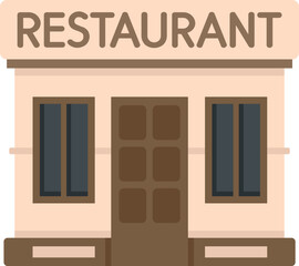 Sticker - Restaurant icon flat vector. Food cafe. Dinner dish isolated